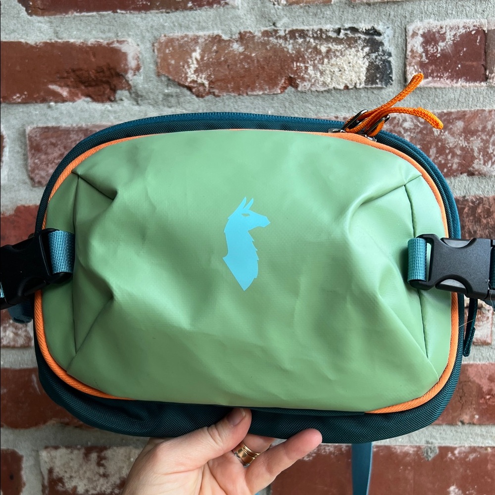 Cotopaxi Allpa X 4L Hip Pack in Green, Teal, Orange